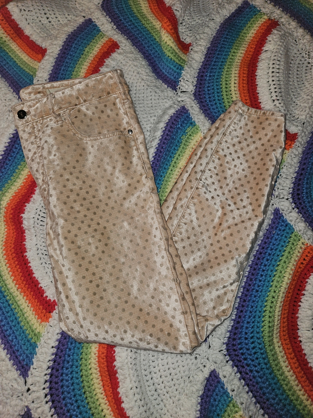 Pilcro and the Letterpress Beige Polka Dot Skinny Jeans - Picture 3 of 8